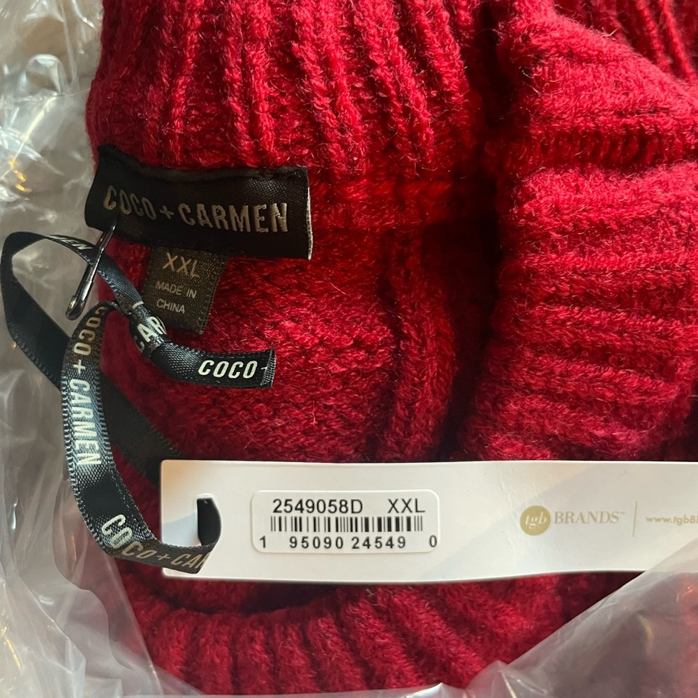 Coco + Carmen Red Knit Sweater xxl